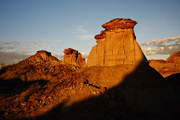 Hoodoos in evening light, Dinosaur Provincial Park, Alberta