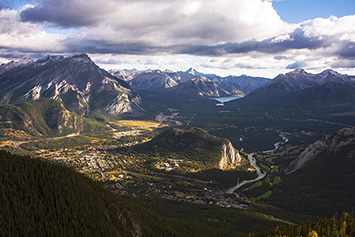 Banff Townsite from top of Banff Gondola.