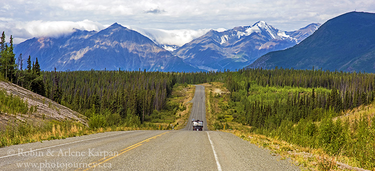 The Alaska Highway approaching Kluane National Park, Yukon