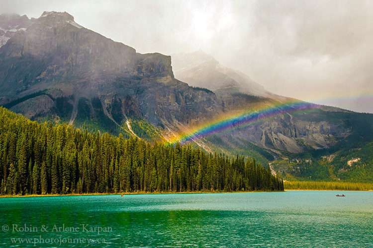 Emerald Lake rainbow, Yoho National Park, British Columbia, Canada