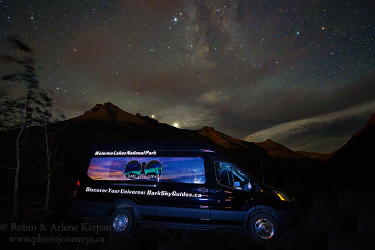 Waterton Lakes National Park, Dark Sky Guides van