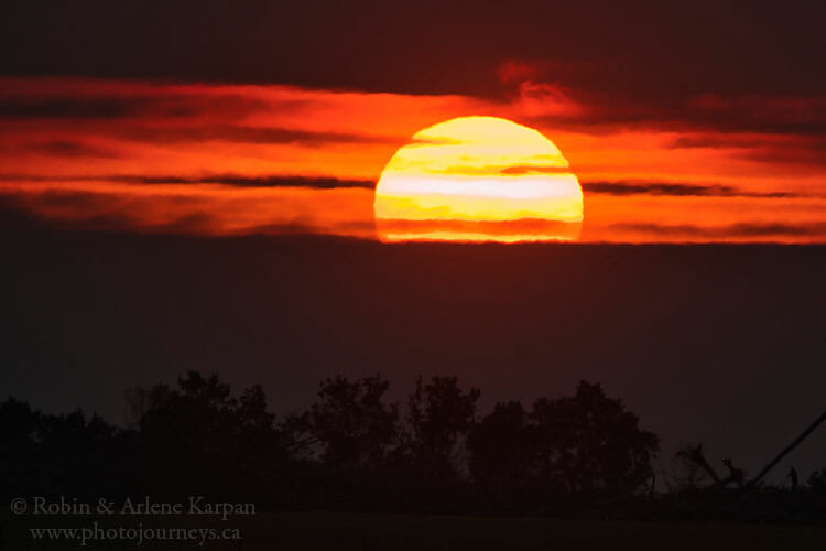 Sunset during smoky conditions