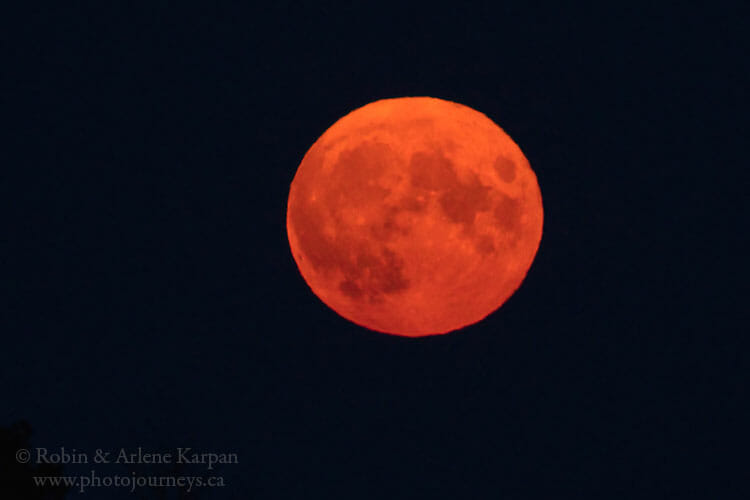 Full moon, smoke bank.