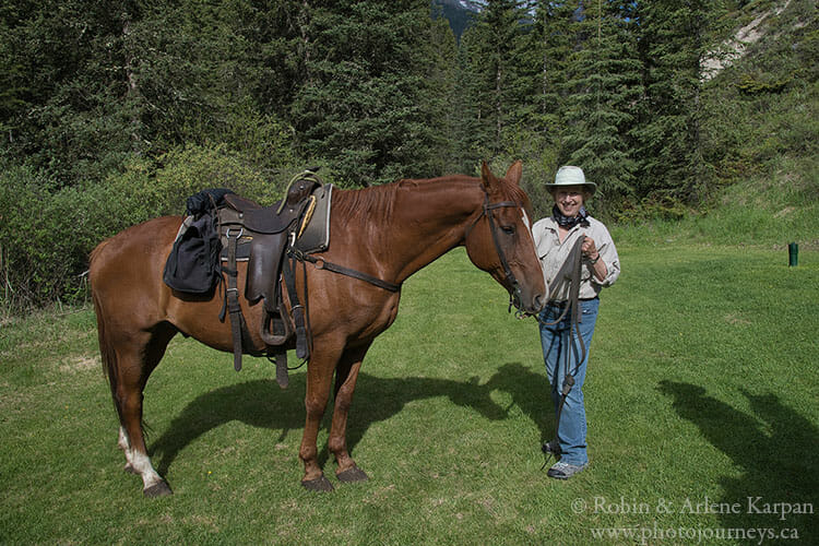 Arlene on Banff backcountry horseback adventure