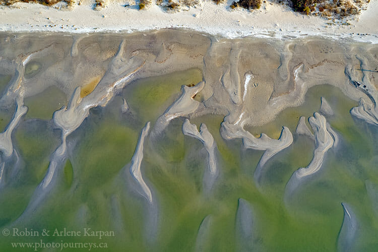 Sandbars using drone, Good Spirit Lake, Saskatchewan