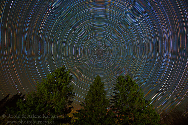 Star trails, Saskatchewan