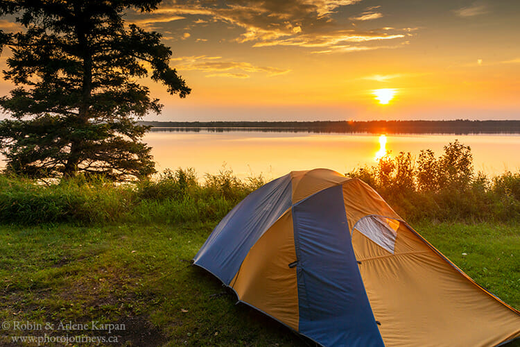 Tent camping at Lake Audy, Manitoba >>Photojourneys.ca