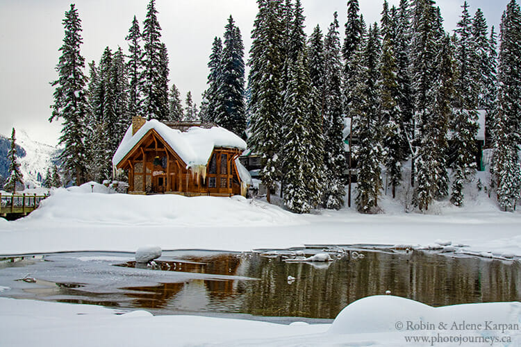 Entrance to Emerald Lake Lodge, Yoho National Park.