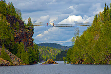 Suspension bridge, Aiguebelle National Park, Quebec