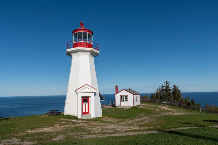 Cap-Gaspe lighthouse on Les Graves Trail, Forillon National Park, Quebec