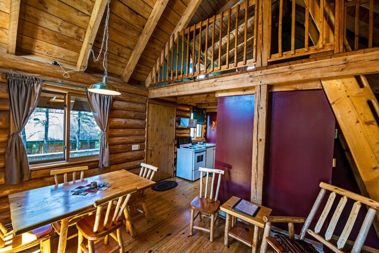 Inside our cabin at Falcon Beach Ranch. Manitoba.