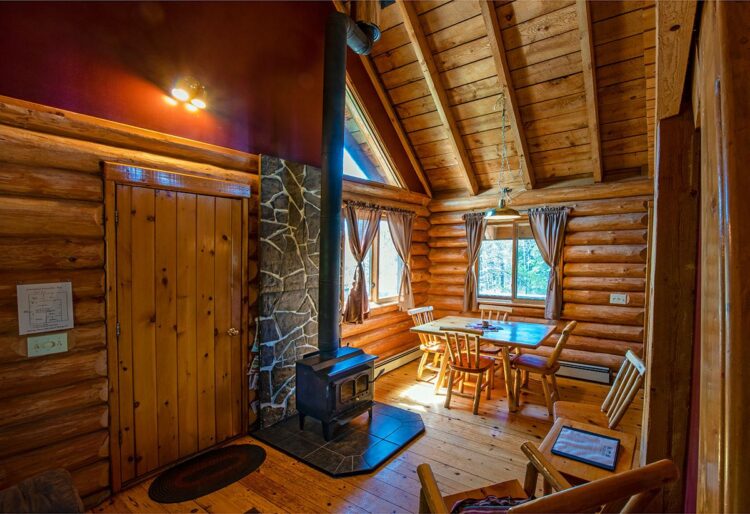 Inside our cabin at Falcon Beach Ranch.