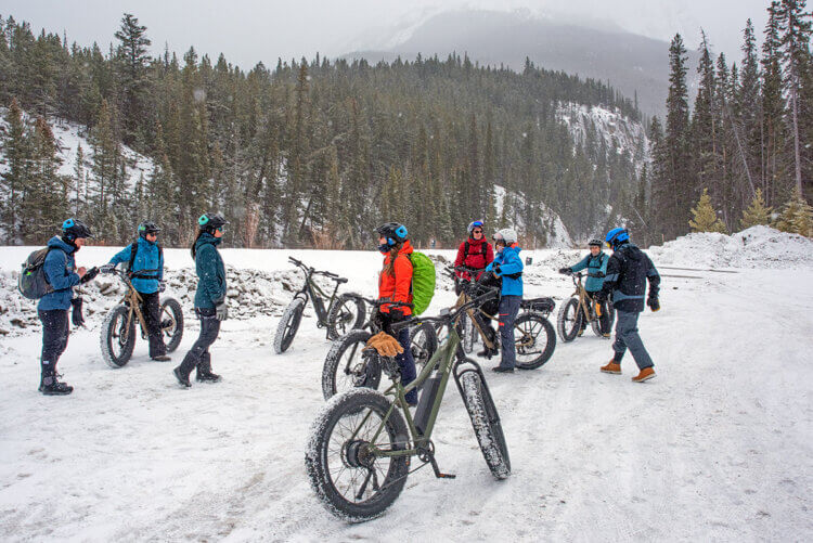 Winter e-fat-bike trip to Sundance Lodge near Banff, AB.