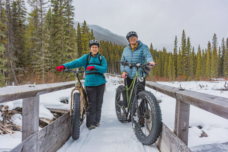 Winter e-fat-bike trip to Sundance Lodge near Banff, AB.