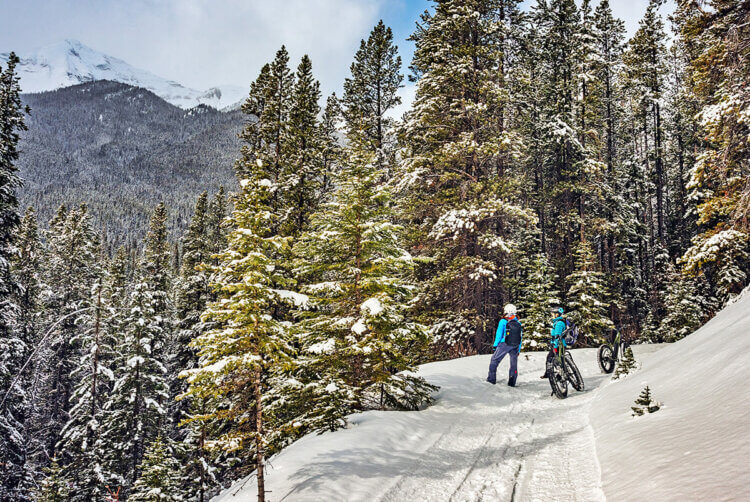 Winter e-fat bike trip to Sundance Lodge, Banff, AB