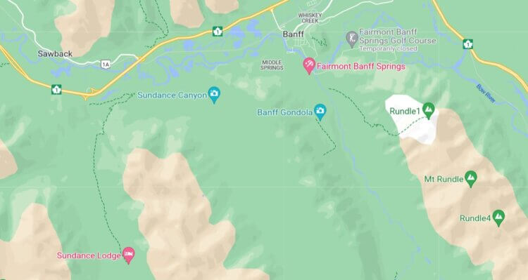 Map, Banff and Sundance Lodge, Canada