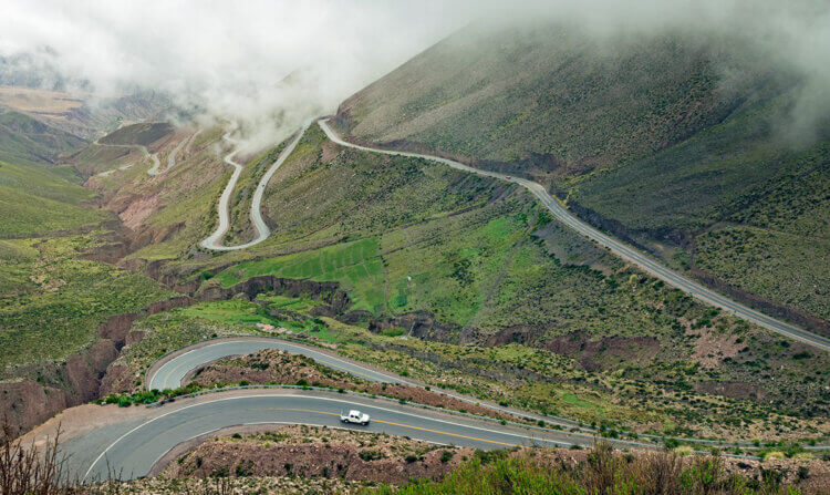 Winding road to Salines Grandes.