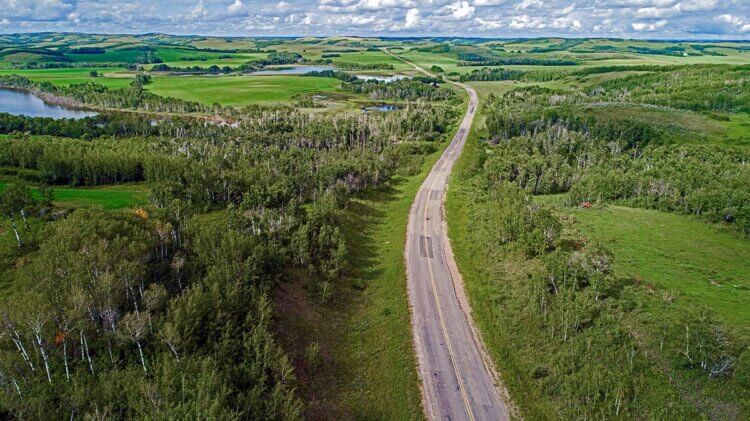 Highway through the Thickwood Hills, Saskatchewan
