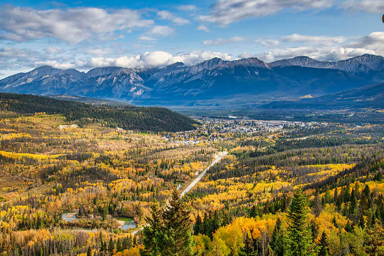 Jasper from the Skytram on Whistlers Mountain.