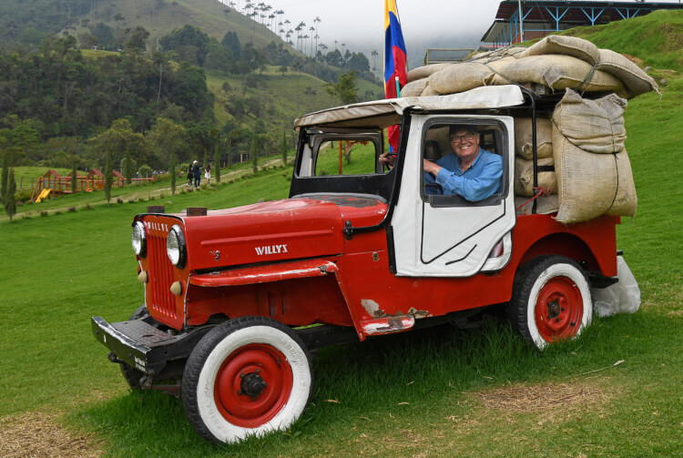 Willys Jeep with coffee beans, Colombia