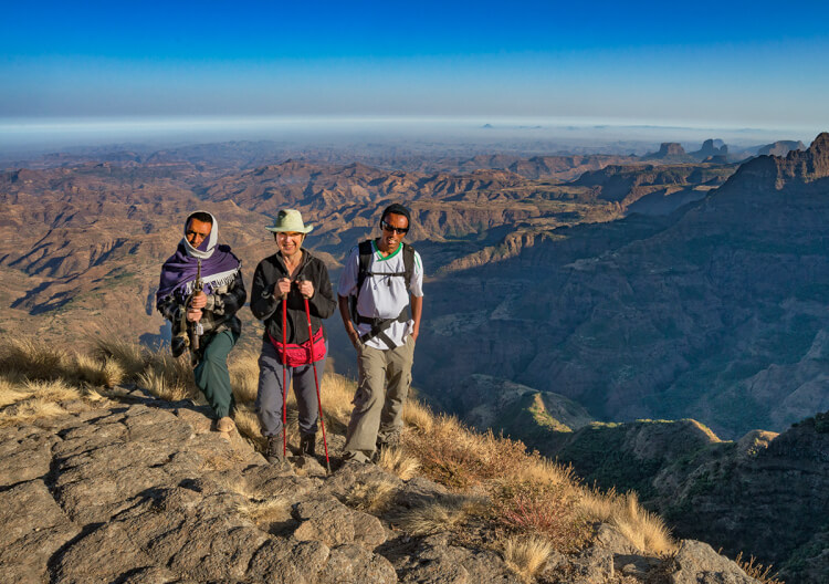 Trekking, Simien Mountains, Ethiopia.