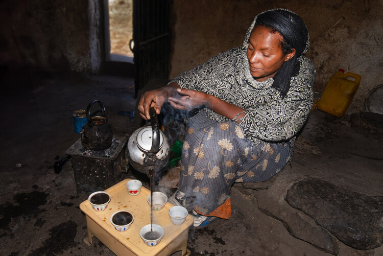 Pouring coffee, Ethiopia.