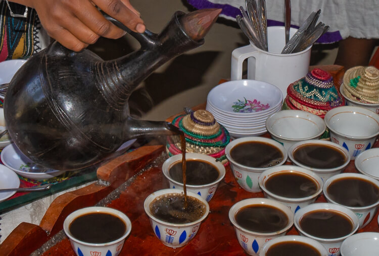 Pouring coffee, Ethiopia
