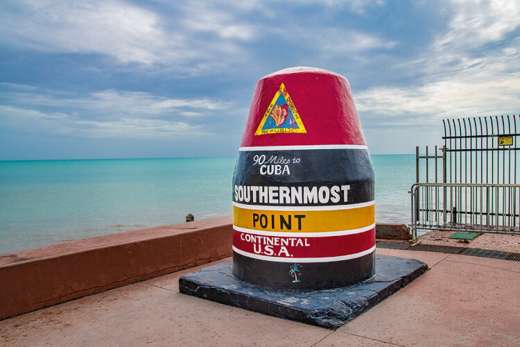 Marker southern most point in continental USA, Key West, Florida