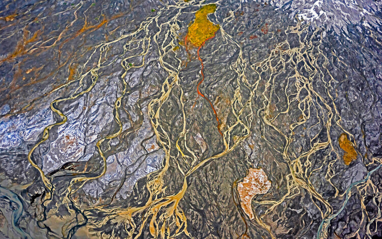 Slims River Delta in Yukon, Canada is a subject for abstract photography.
