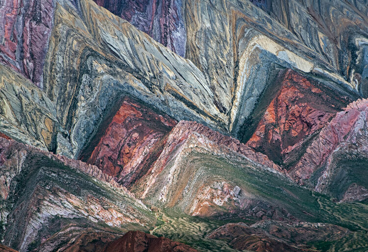 Mountain slopes in Argentina can be used in abstract photography.