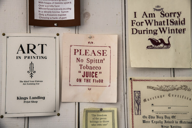 Print shop, King's Landing, New Brunswick.