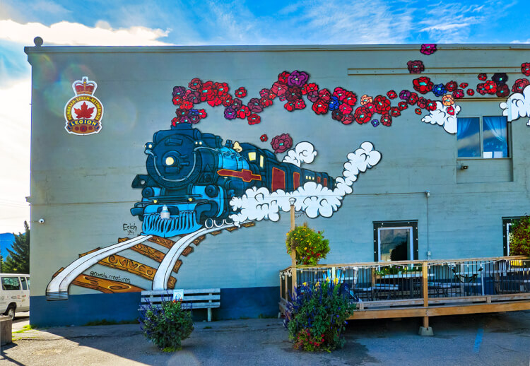 Steam train mural, Fernie, BC