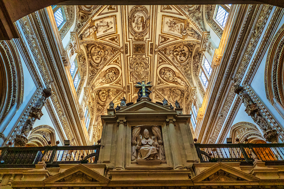 Ceiling of the Great Mosque, Cordoba, Spain.