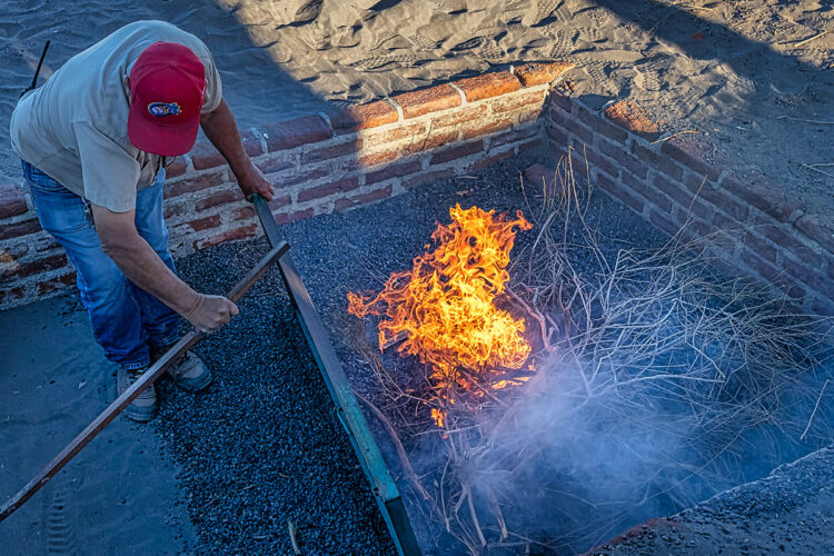 Baking clams, Loreto, Baja California Sur, Mexico