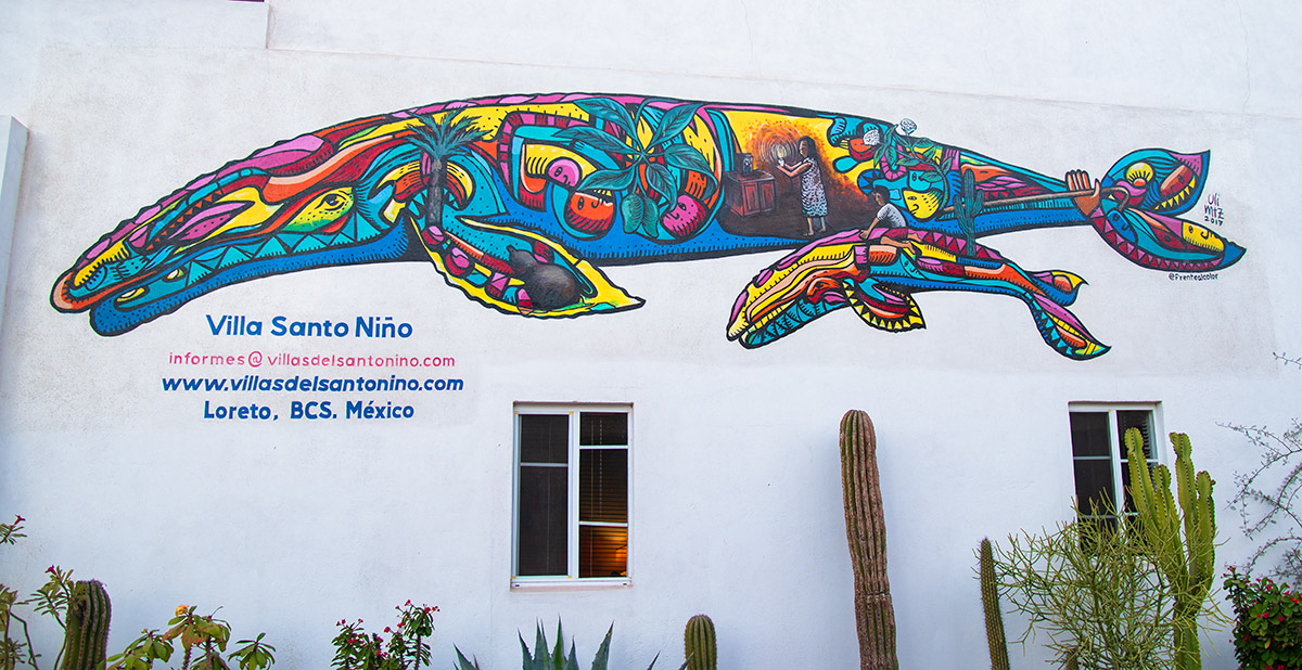 Mural of whale, Loreto, Baja California Sur, Mexico