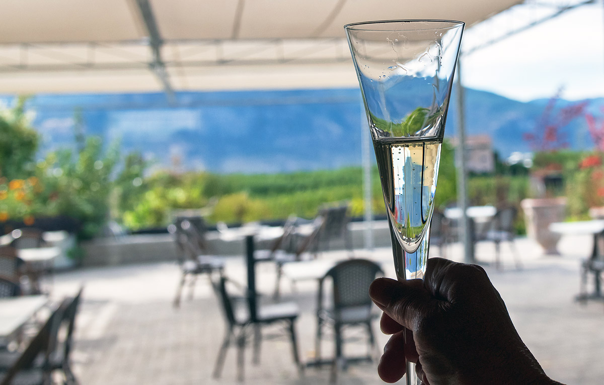 Tasting cider at La Petite Abeille, near Penticton, BC.