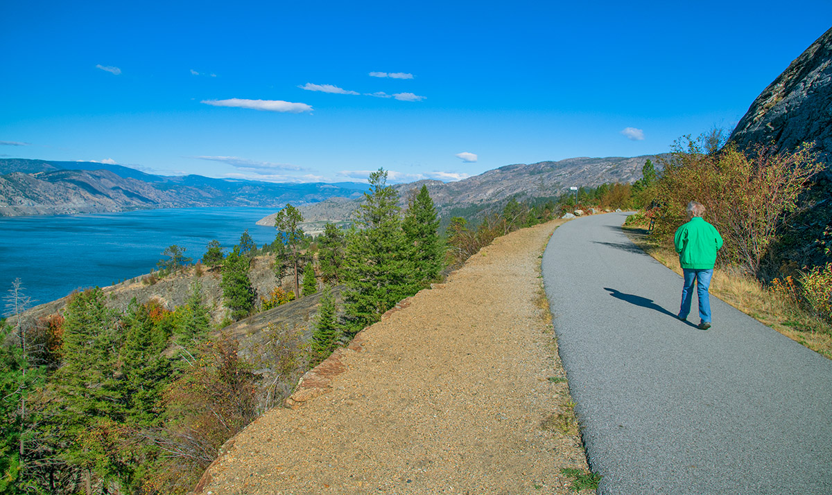 KVR trail overlooking Okanagan Lake, BC