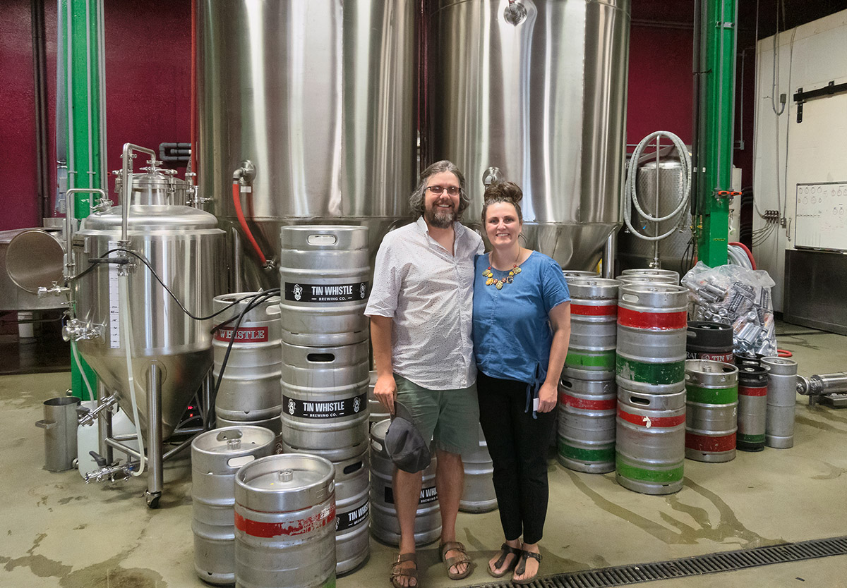 Alexis Esseltine and Tim Scoon of Tin Whistle Brewery in Penticton. BC
