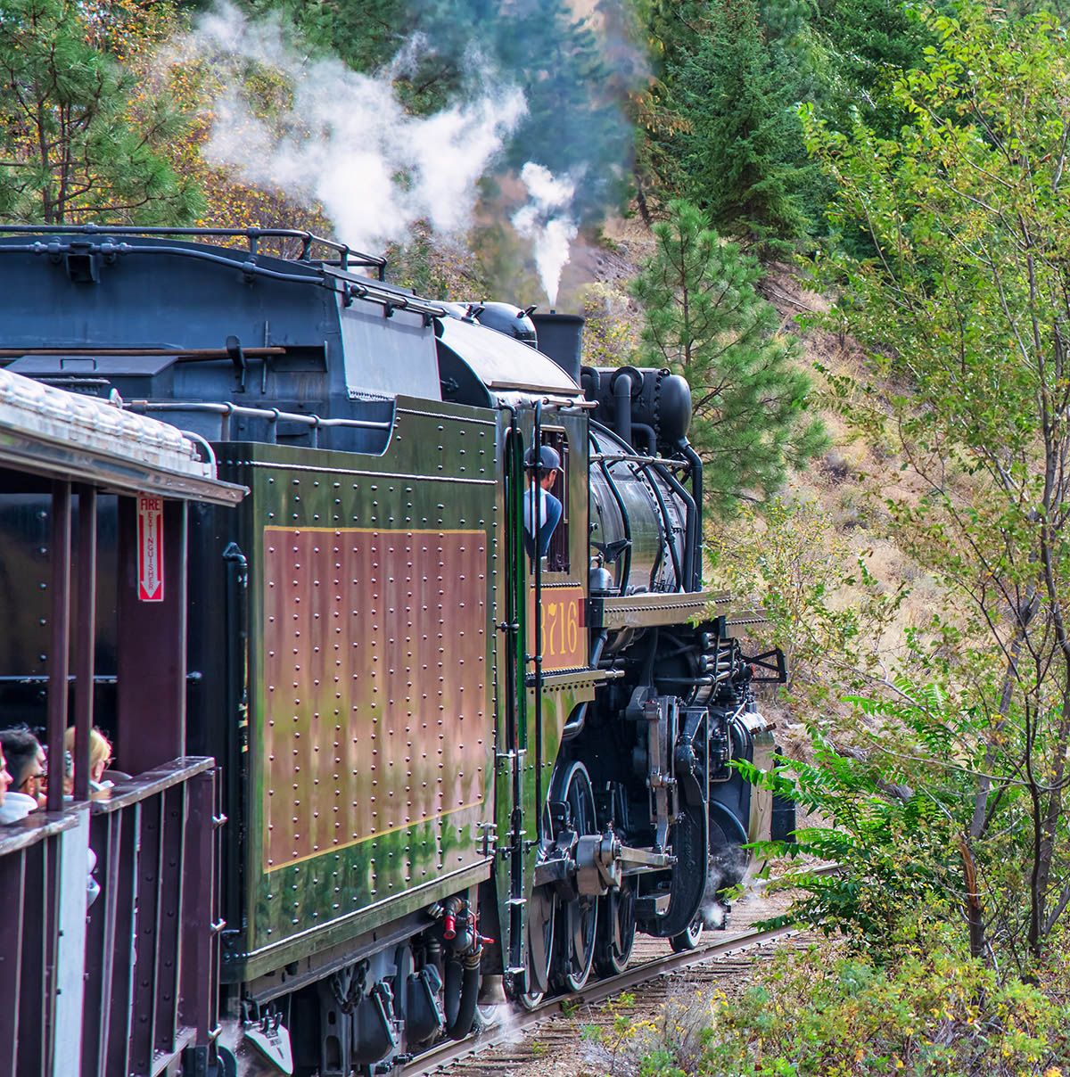 Steam train on the Kettle Valley Railway, Summerland, BC