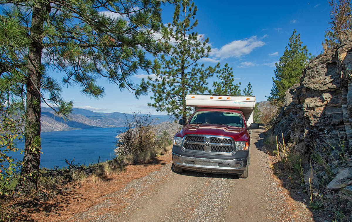 Driving to the Little Tunnel on Kettle Valley Railway Trail, Penticton, BC