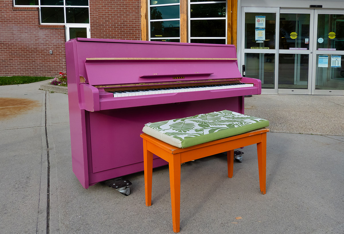 Piano in front of City Hall, Castlegar, BC