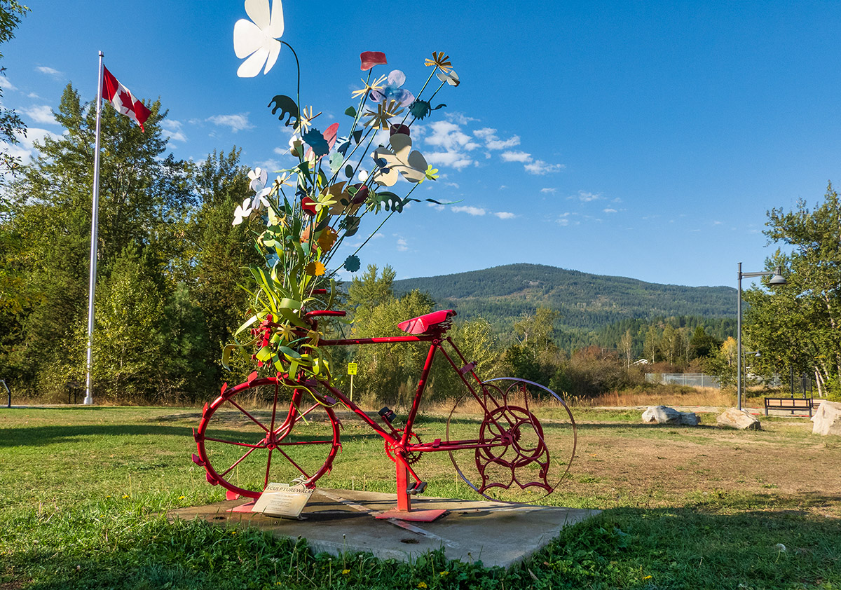 Sculpture "Pedal to the Metal", Castlegar, BC.