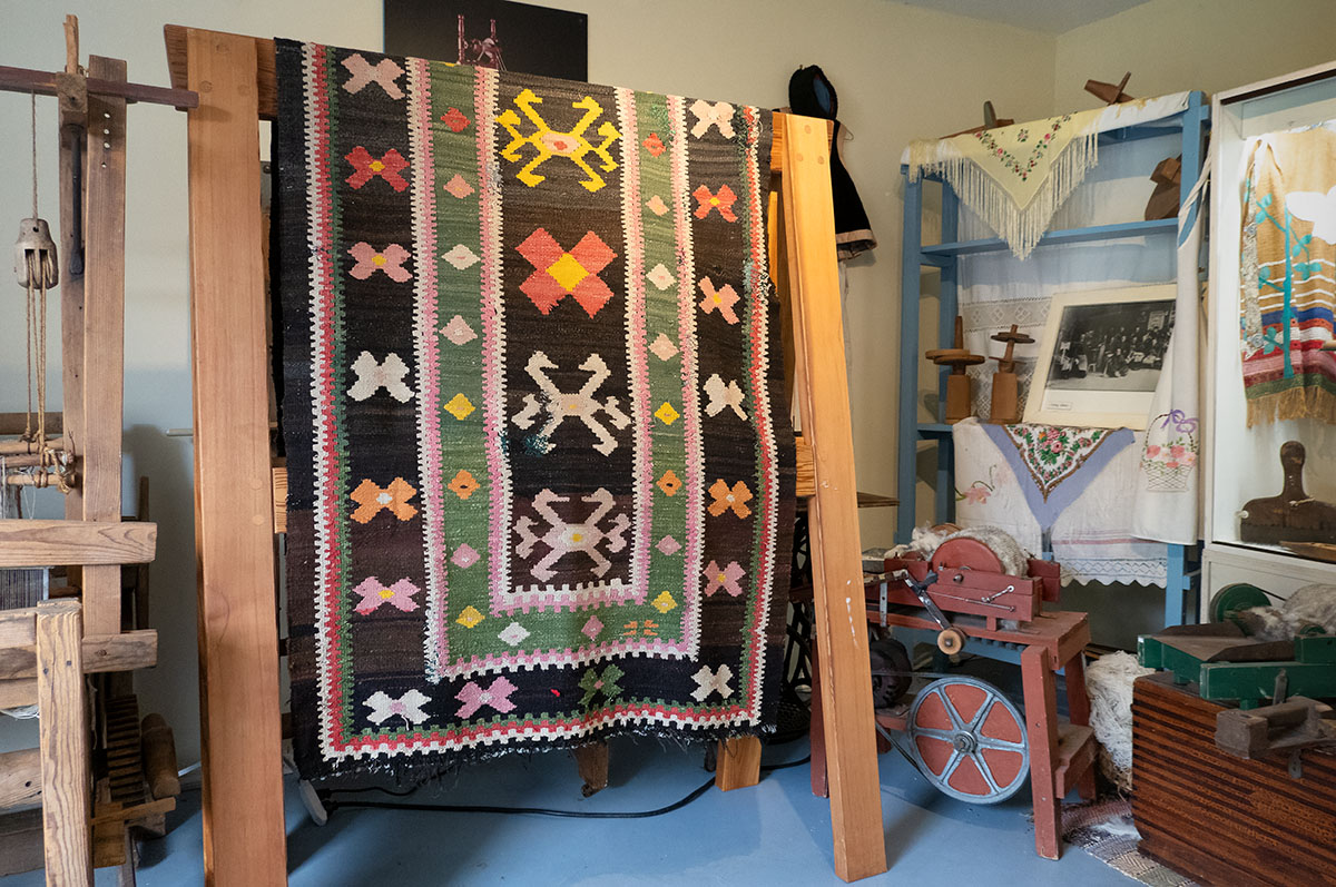 Textile display, Doukhobor Discovery Centre, Castlegar, BC