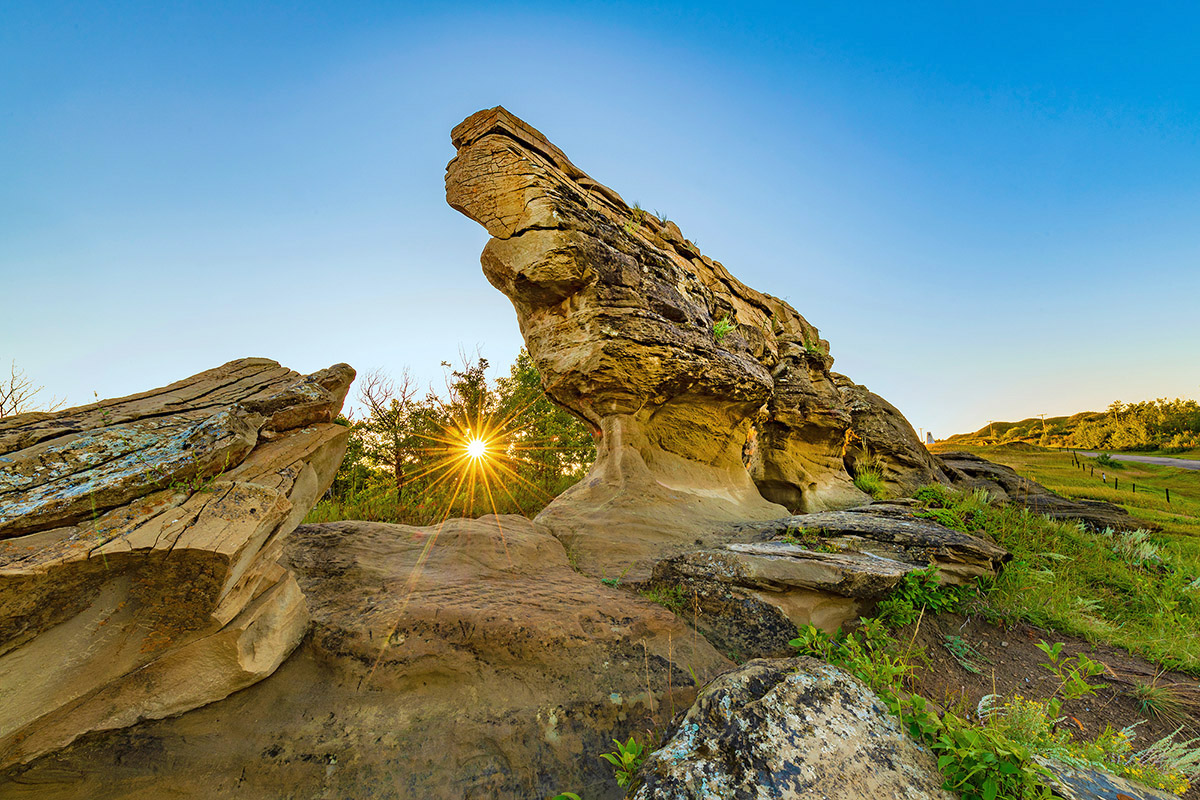Sandstone formation in Roche Perce, Saskatchewan.
