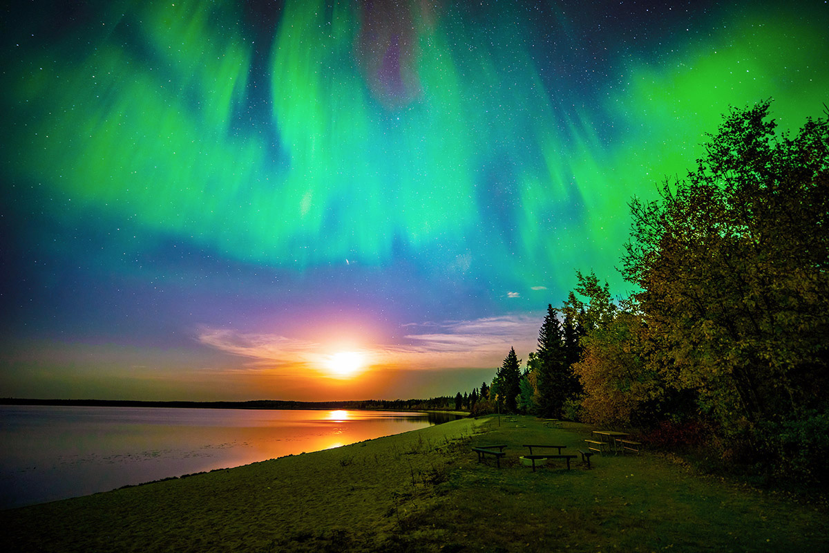 Prince Albert National Park aurora.