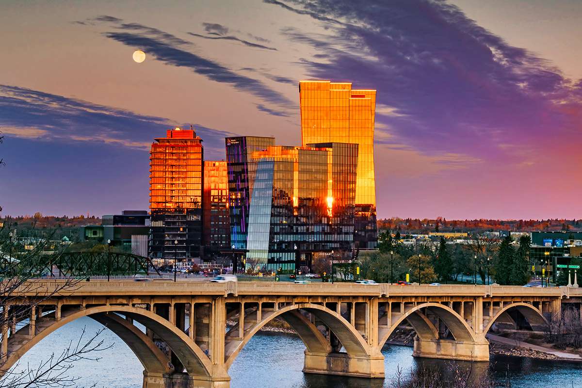 Full moon over Saskatoon