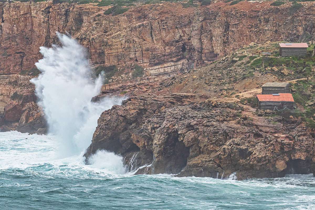Shoreline along the Algarve coast, Portugal