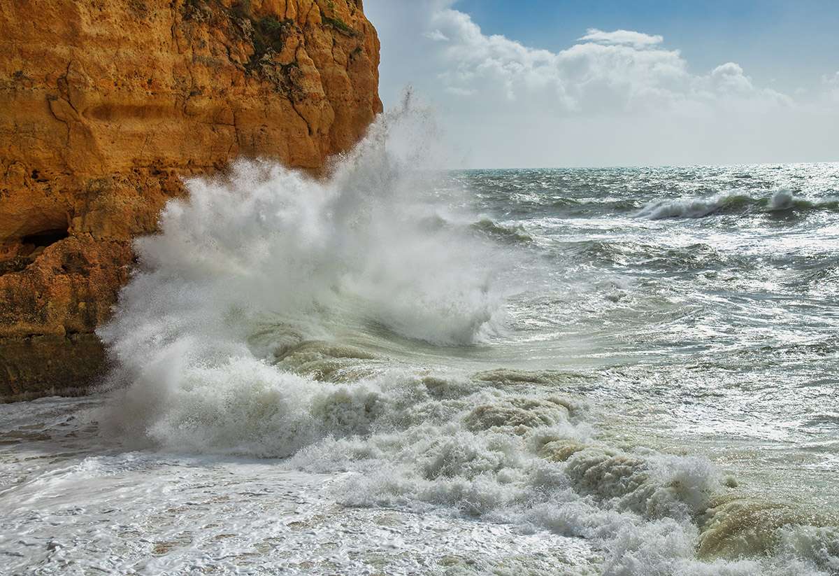 Crashing waves, Algarve, Portugal.