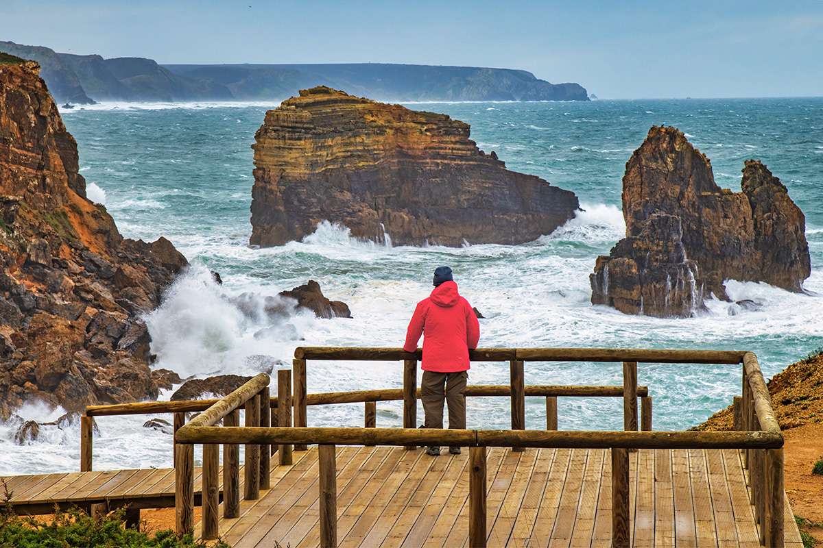 Shoreline along the Algarve coast, Portugal