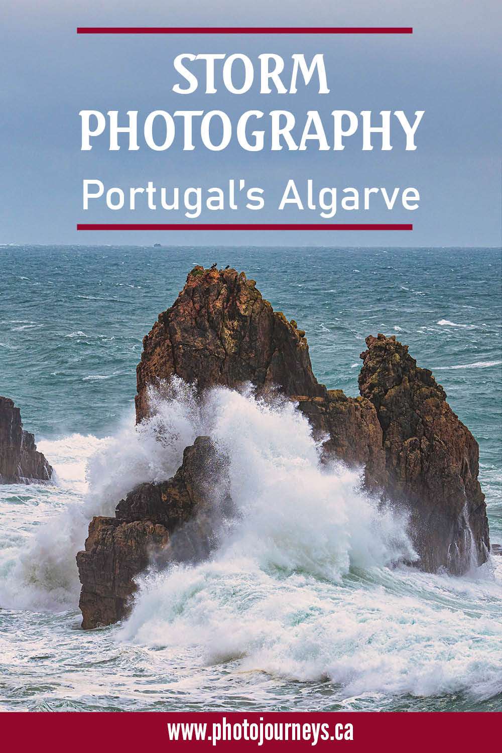 PIN for posting on Photojourneys on Storm Photography in Algarve, Portugal